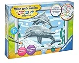 Ravensburger Malen nach Zahlen 28468 - Freundliche Delfine – Für Kinder ab 7 J