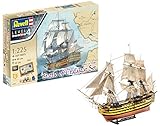 Revell Modellbausatz Schiff 1:225, Geschenkset BATTLE OF TRAFALGAR im Maßstab 1:225, Level 4, originalgetreue Nachbildung mit vielen Details, Segelschiff HMS Victory, mit Basis-Zubehör und Poster, 05767