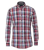 CASAMODA Freizeithemden kariert Comfort Fit Mittelrot 3XL