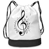 huatongxin Rucksack mit Kordelzug Mehrzweck Musik Symbol Print Sport Reise Gym Bundle Rucksack T