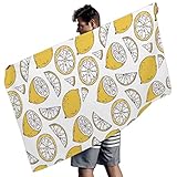 Perstonnoli Zitrone Obst Strandtuch Microfaser Strandtücher Leicht Strandhandtuch Badetuch Picknickdecke Stranddecke Yoga Matten Badehandtücher Rechteckig White 150x75