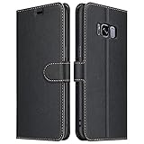 ELESNOW Hülle für Samsung Galaxy S8, Premium PU Leder Klappbar Wallet Schutzhülle Tasche Handyhülle mit [Magnetisch, Kartenfach, Standfunktion] für Samsung Galaxy S8 (Schwarz)