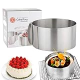 EANLOLY Verstellbarer Edelstahl-Tortenring,Tortenring verstellbar, einfacher tortenring hoch,Backring,sehr gut geeignet für die Herstellung von Schichtkuchen-Backwerkzeugen,Verstellbarer tortenring