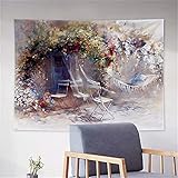 YYRAIN Nordic Polyester Nette Katze Tapisserie Mode Einfache Atmosphäre Wandbehang Zimmer Wandkunst Dekoration Tuch Geschenk Wandteppich 28x39 Inch[W70xH100cm]