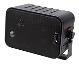 Dynavox 3-Wege Mini-Box mit Halterung für Wandmontage, Paar, Kleiner Surround-Lautsprecher für Heimkino, schw