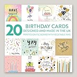 Geburtstagskarten für Damen, Herren, Geburtstagskarten, Multipack mit 20 Designs mit Umschläg