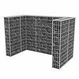 mewmewcat Gabione Mülltonnenbox Mülltonnenverkleidung für 2 Mülltonnen U-förmig 180 x 100 x 120 cm S