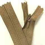 10 Stück 6 Zoll-26 Zoll (15cm-65cm) Nylonspulen-Reißverschlüsse für Schneider-Näharbeiten Nylon-Reißverschlüsse Bulk 20 Farben-289 Hellbraun, Gesamtlänge beträgt 50