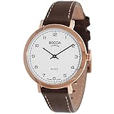 Boccia Damen Analog Quarz Uhr mit Leder Armband 3246-04