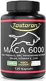 Tostoron MACA 6000 hochdosiert - hol dir den TOSTORON HAMMER direkt nach Hause! 120 Kapseln | Plus Tribulus, Pinienrindenextrakt, Vitamin C, Selen, Zink - laborgeprüft - 1 Dose (1 x 100 g)
