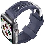 AHASTYLE Apple Watch Armband 44mm 42mm, Weiches Silikon Sport Armbänder Ersatz für Damen Männer Kompatibel mit Apple Watch Series SE 6 5 4 3 2 1 (MitternachtsBlau, 38mm/ 40mm)