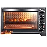 GJJSZ Backofen, Backofen, elektrisch, multifunktional, Temperaturkontrolle, hohe Kapazität von 38 l, Tür aus Glas mit 3 Schichten, 7 H