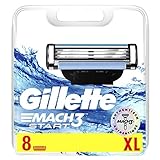 Gillette Mach3 Start Rasierklingen, 8 Ersatzklingen für Nassrasierer Herren mit 3-fach Kling