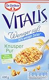 Dr. Oetker Vitalis Weniger süß Knusper Pur, Knuspermüsli mit 30% weniger Zucker, 5er Pack (5 x 600 g)