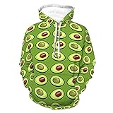 Unisex Damen Herren Hoodies Langarm Bequem Kapuze T-Shirts Gemütlich Leicht Herbst Outfit Für Athletische Party, Avocado Greenery, 4X-Larg