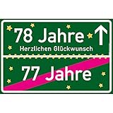 vanva 78 Geschenk Junge Schild mit Spruch Herzlichen Glückwunsch Ortsschild Geschenk für Sohn 78 Jahre Party Deko Geschenkideen für den 78 Geburtstag Dunkelgrü