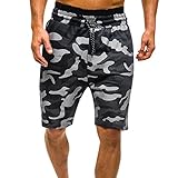 HolAngela Kurze Hosen Herren,Outdoor Sweatshorts Regular Fit Casual Bermuda Shorts Camouflage Kurze Arbeitshosen Freizeitshorts Männer L