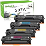 Aztech Kompatibel Tonerkartusche als Ersatz für HP 207A 207X Color Laserjet Pro MFP M283fdw M255dw M255nw M282nw M283fdn 207 W2210A W2211A W2212A W2213A Toner (Schwarz Cyan Gelb Magenta, 4er-Pack)