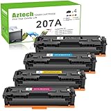 Aztech Kompatibel Tonerkartusche als Ersatz für HP 207A 207X Color Laserjet Pro MFP M283fdw M255dw M255nw M282nw M283fdn 207 W2210A W2211A W2212A W2213A Toner (Schwarz Cyan Gelb Magenta, 4er-Pack)