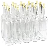 MADE IN ITALY 15 STK. 750 ml Weinflasche Glasflasche Leere Flasche Likör Wein Saft mit Kork