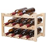 ZGQA-GQA Glasgestell Weinregale Tischweinregal 12 Flaschen Wein-Halter-Speicher-Standplatz mit stilvollem Design ideal Compatible with Wohnkultur Bar Weinkeller Keller Kabinett faltbare Weinflaschen H