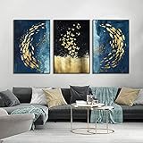 Leinwand Malerei Abstrakte Goldene Fisch Schmetterling Moderne Nordischen Stil Wandkunst Poster Und Drucke Für Wohnzimmer Wohnkultur 70X100cmX3 R