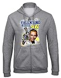zagorka 46 The Doctor Valentino Rossi Moto Motorbike Motorcycle Grau Kapuzenpullover Hooded Sweatjacken mit Full Zip Reißverschluss -9004 - GR