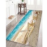 Woamoy Badematten, rutschfest, weich, saugfähig, Memory-Schaum, Badematte, Läufer, Teppich für Badezimmer, Badewanne, Dusche, Bodenmatten, 180,3 x 61 cm, Strand S