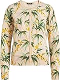 King Louie Damen Strickjacke Tahiti Vintage Tropical Floral Langarm Cardigan Beige L