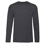 Fruit of the Loom Valueweight Long Sleeve T, Farbe:dunkelgrau meliert, Größe:2XL