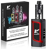 Kupbox E Zigarette Ohne Nikotin, 80W E Zigarette mit 0.5Ohm, 2ml Verdampfer Tank, Dampfer Vape Starterset, Regelbare Leistung zwischen 30-80W, LED Bildschirm - Rot…