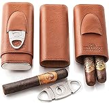 Amerigo Luxuriöser Zigarren Humidor Koffer (3 Zigarren) - Zigarren Geschenke für Männer - Zigarrenzubehör - Reise Zigarren Humidor mit Zedernkern für Kubanische Zig