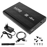 HEYXI Festplattengehäuse 3,5' HDD Externes Gehäuse Festplattentreibergehäuse USB2.0 USB3.0 SATA Aufbewahrungsbox