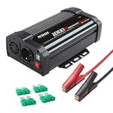 NDDI Wechselrichter 1000W für Autos 12V Gleichstrom 230V Wechselrichter mit Wechselstromsteckdosen und 3,1A Schnelllade USB Anschluss Autoadap