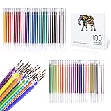 ZSCM 100 Farben Gel Pen Ink Refills, Glitter Neon Gel Ink Pens Refills Ersetzen Sie Patronen für Glitter Gel Pens Set, keine Wiederholung