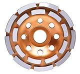 Poweka Diamant-Schleifscheibe 115 mm x 22,2 mm, Diamant Schleiftopf für Beton Granit Naturstein Zieg