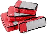 Amazon Basics Kleidertaschen-Set, 4-teilig, je 1 kleine, mittelgroße, große und schmale Packtasche, R