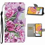 Nadoli Handyhülle für iPhone 6S/6 4.7',Schön Rose Blumen Schmetterling Muster Premium Leder Lanyard Magnetverschluss Ständerfunktion Schutzhülle B