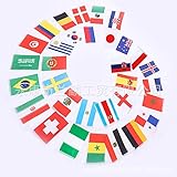 SHLMO Die ersten 32 Länder-Fahnen, mehrere Nationalflaggen, Wimpelkette, Dekoration, Fahnen, Bars und Supermärkte zum Aufhäng