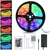 LED Strip 5m, EINFEBEN RGB LED Streifen Selbstklebend, 60 LED/m, Farbwechsel Led lichterkette mit Fernbedienung, LED Band Leiste für die Beleuchtung von Haus, Party, Küche, W