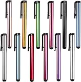 Qisebin Kapazitiver Universal-Eingabestift, tragbar, Mehrfarbig, für Apple iPhone 5 / 5S / 5C / 6 / 7 / 11 Plus, iPad, Galaxy, Tablet, Smartphone, PDA, 12 Stück