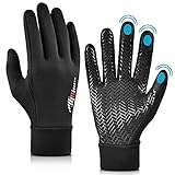 Warme Handschuhe Herren Fahrradhandschuhe Touchscreen - Winterhandschuhe Anti-rutsch wasserdichte Winddichte Fahrrad Unisex Laufhandschuh Für Outdoor Sport MTB Lauf Rad Fahren M