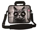 Funky Planet 17'-17,3' Zoll Tablet-Laptop-Notebook MacBook-Tasche mit Griff und Tragetasche Schutzhaut (Catglasses)