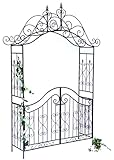 DanDiBo Rosenbogen mit Tor Pforte 131872 aus Metall Gartentor 282x160 cm Kletterhilfe Pergola Spalier Rosenhilfe Rankgerü