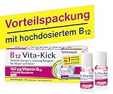 tetesept B12 Vita-Kick Trinkampullen – Ergänzungsmittel mit hochdosiertem Vitamin B12 & Eiweißbausteinen - Himbeergeschmack – 1 Packung à 18 Trinkfläschchen [Nahrungsergänzungsmittel]