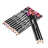 voloki Wasserdichtes Lip Liner Set, Black Rod 12 Farben, Contour Pencil Set Mit Deckel, Langlebiger Lippenstift, Matte Lip