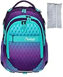 Elephant Schulrucksack Hero Signature Rucksack Schultasche Schulmappe Daypack Mädchen mit Regenhülle +r (Violet Cube (Lila-Türkis))