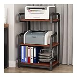 Druckerständer/Druckerhalter Stehender Druckerständer, Desktop-Druckerstand-Organizer mit Metallrahmen 3-Stufen, für Faxgerät, Scanner, Dateien Schreibtisch Organizer (Color : Red)