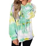 YUPENG Hoodie Damen Mode Elegant Temperament Bequemer Bunt Tether Hoodie Frühling und Herbst Neu Damen Casual Große GrößeAll-Match Streetstyle Sweatshirt L