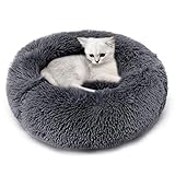 Legendog Katzenbett , rutschfest Waschbar Hautierbett , Plüsch Flauschig Katzensofa ,Tierbett Bett in Doughnut-Form für Katzen und H